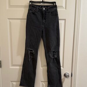 Hollister Black Distressed Flare Jeans